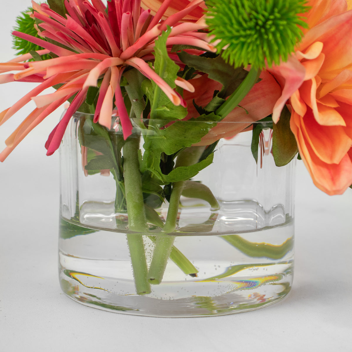 20cm Faux Dahlia & Spider Mum Arrangement