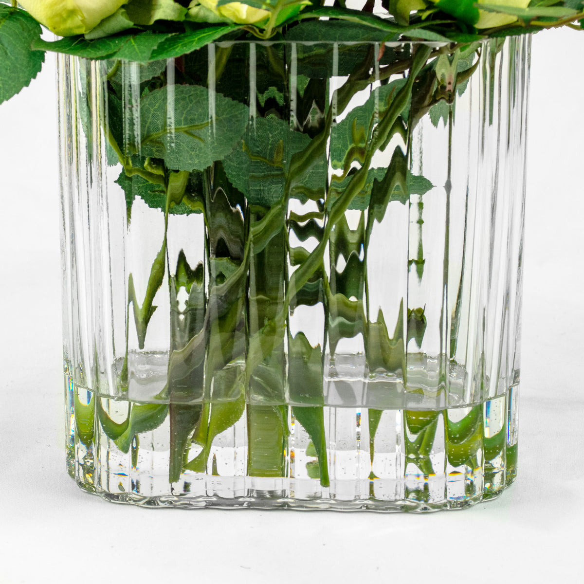 23cm Faux Rose Bud Arrangement - Mint