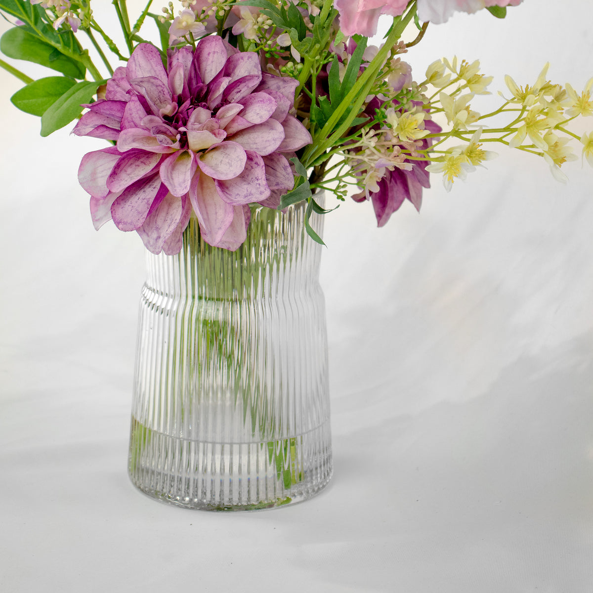 57cm Faux Purple Scabiosa & Dahlia Arrangement