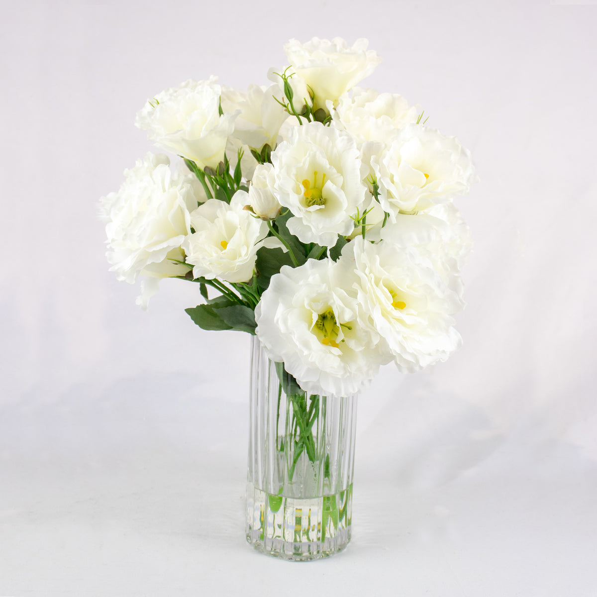 42cm Faux White Lisianthus Arrangement