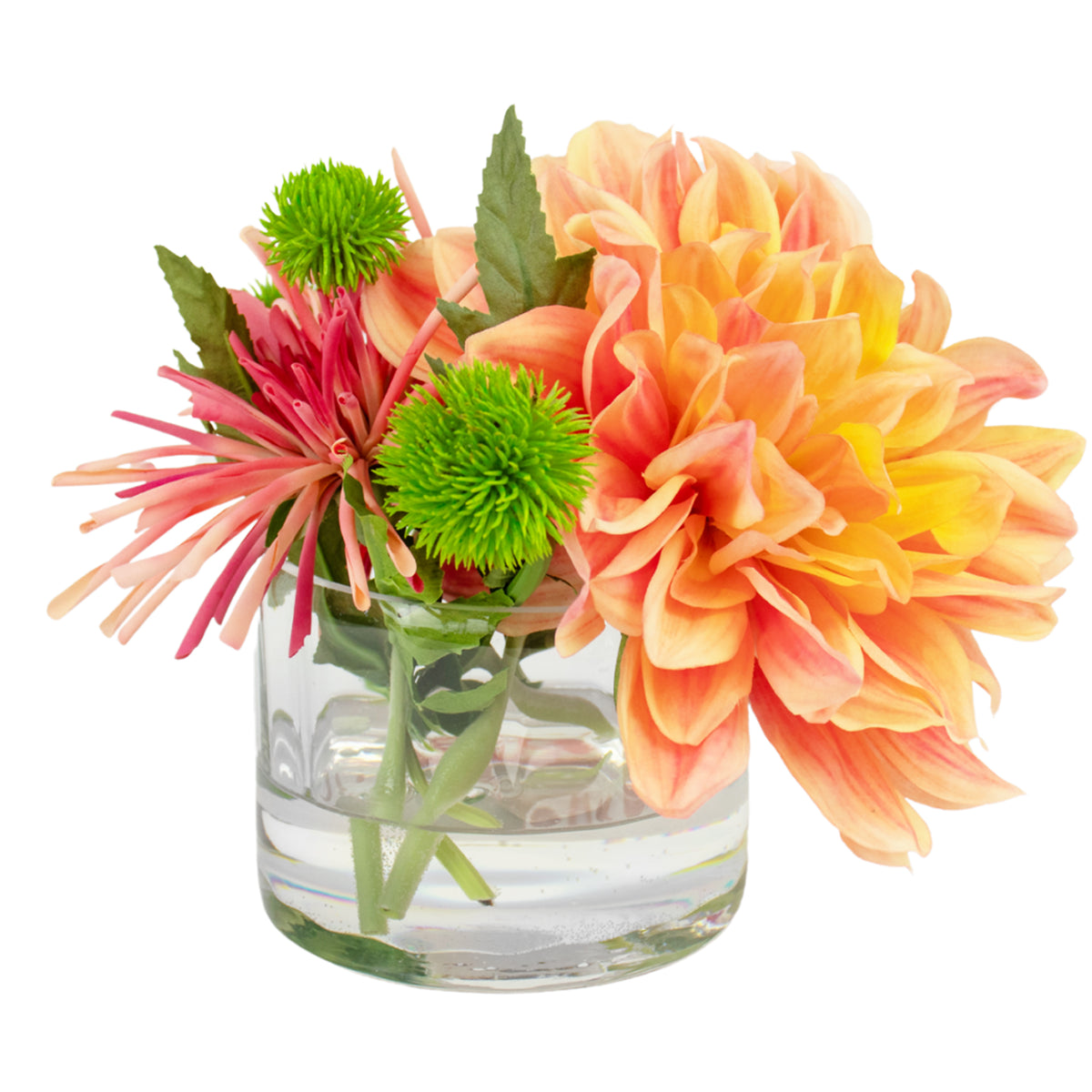 20cm Faux Dahlia & Spider Mum Arrangement