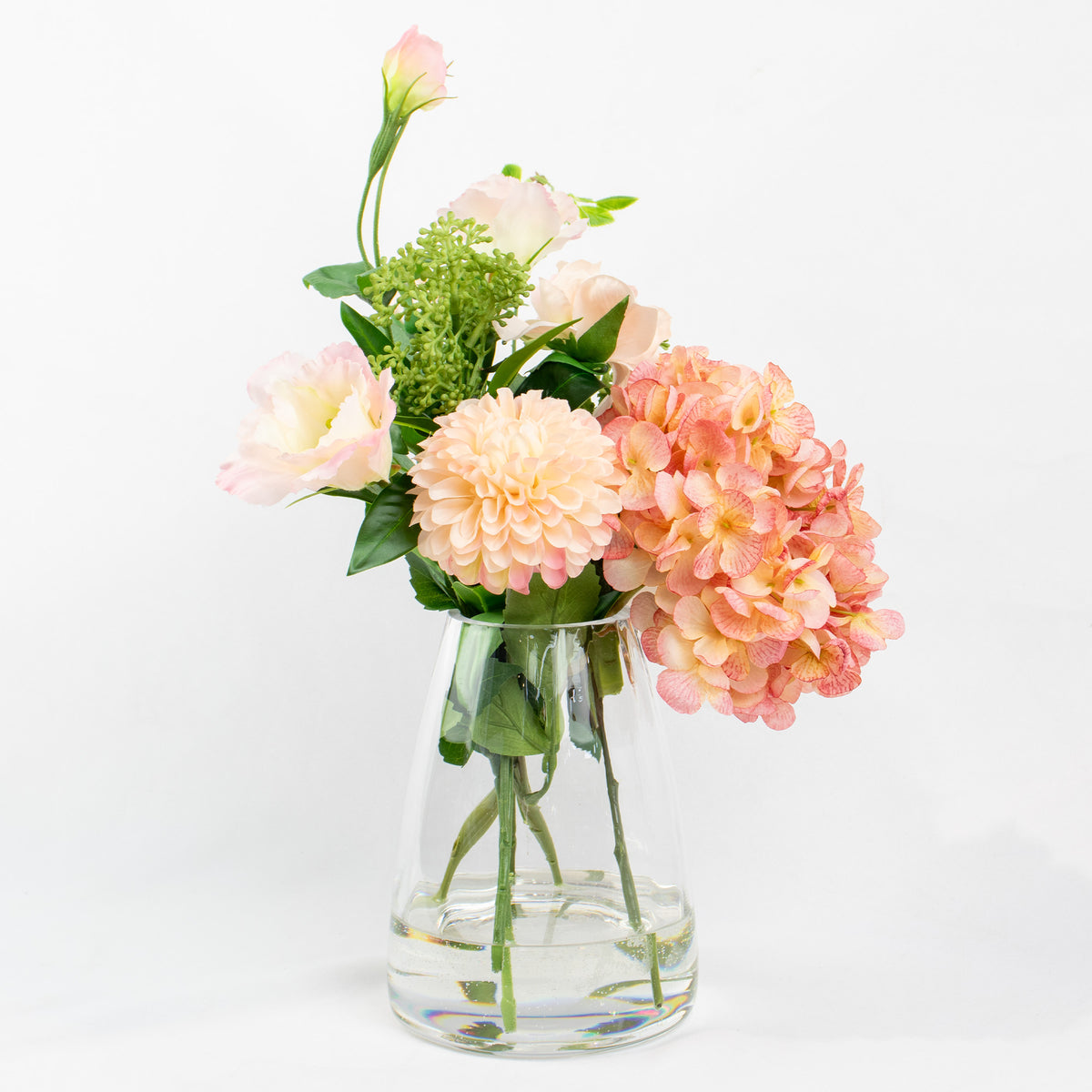 47cm Faux Hydrangea Pom-Pom Arrangement - Pink