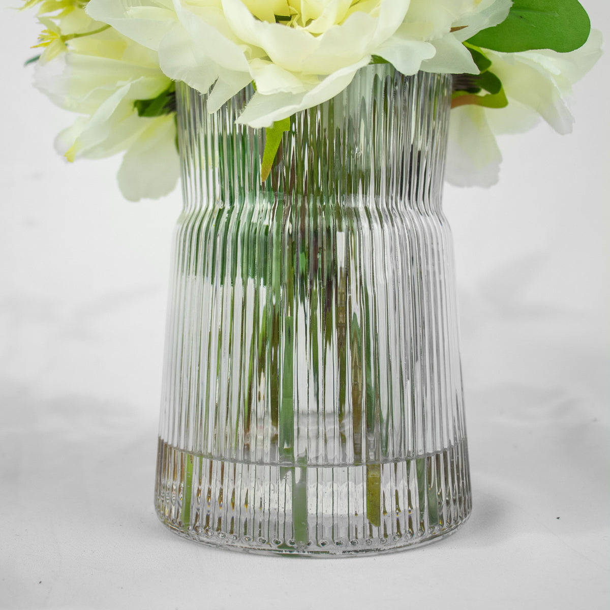60cm Faux White Scabiosa & Peony Arrangement