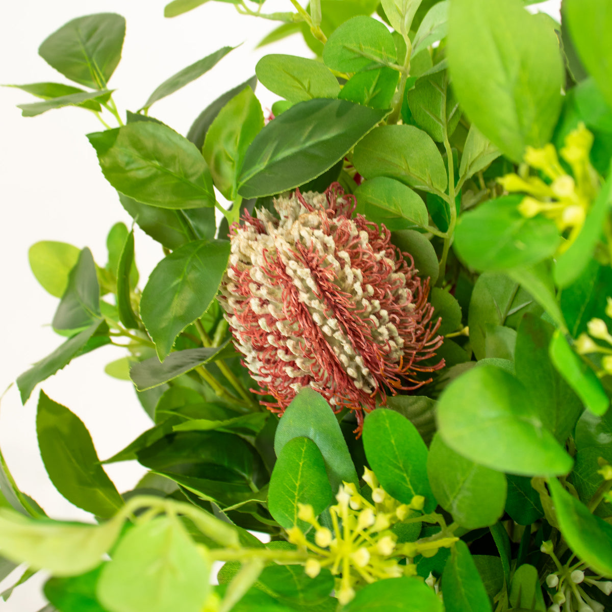 50cm Faux Banksia & Foliage Arrangement