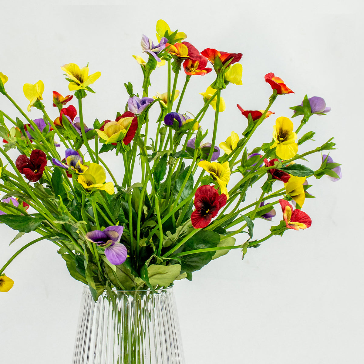 50cm Faux Mixed Pansy Arrangement
