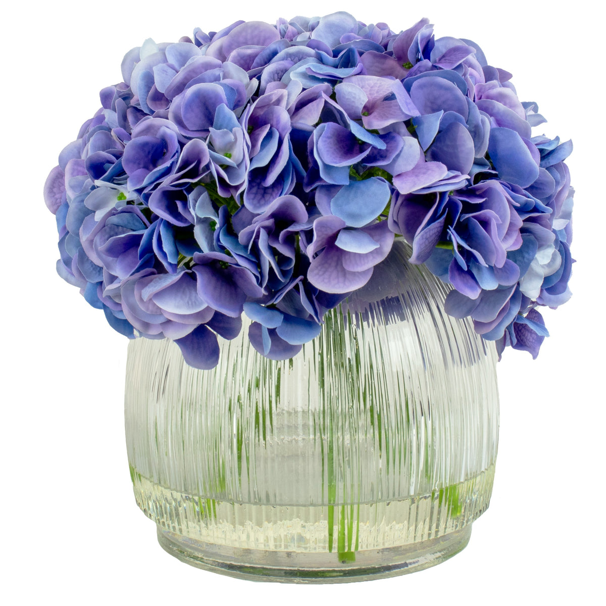 28cm Faux Dark Blue Hydrangea Arrangement