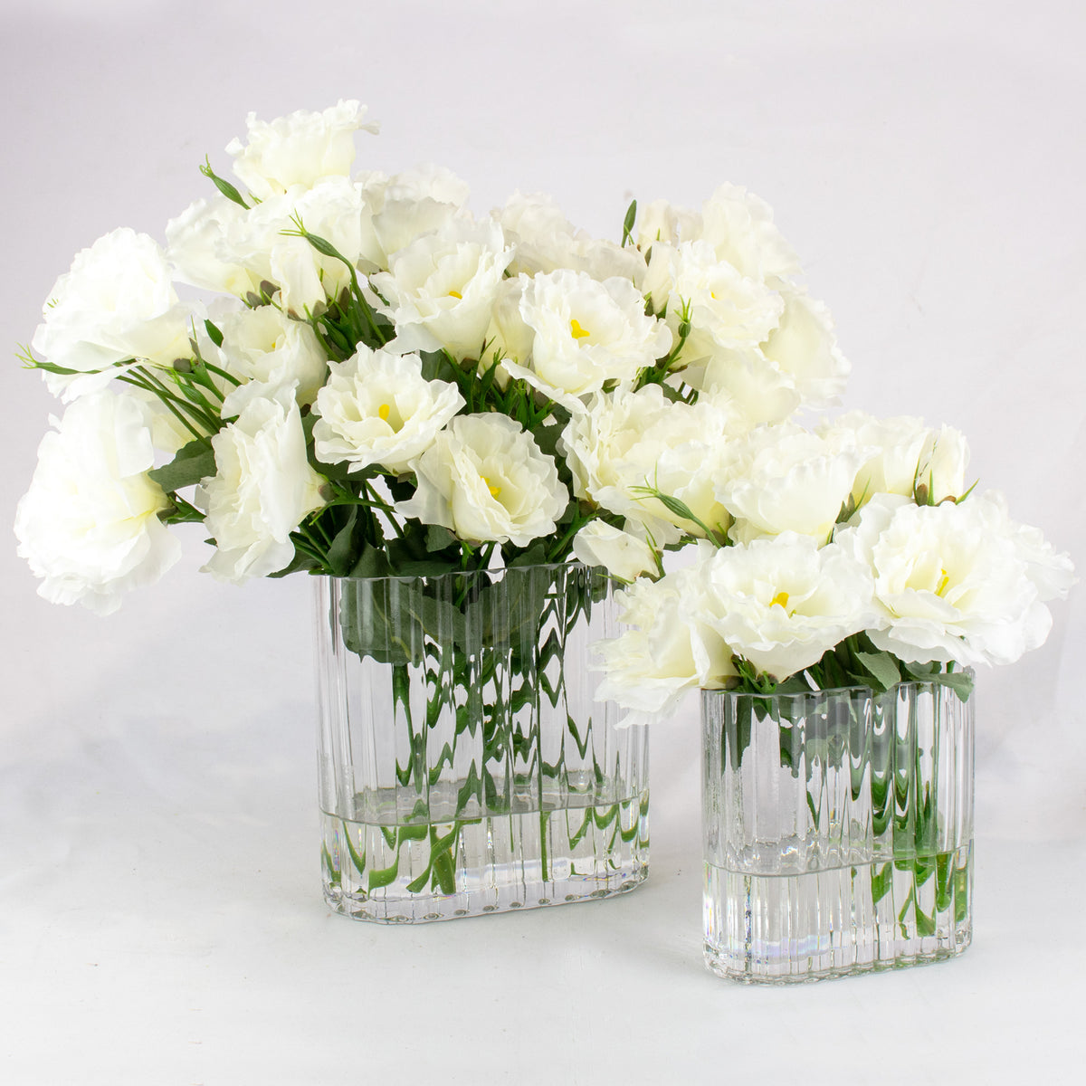 42cm Faux White Lisianthus Arrangement