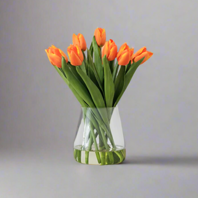 40cm Faux Orange Tulip Arrangement