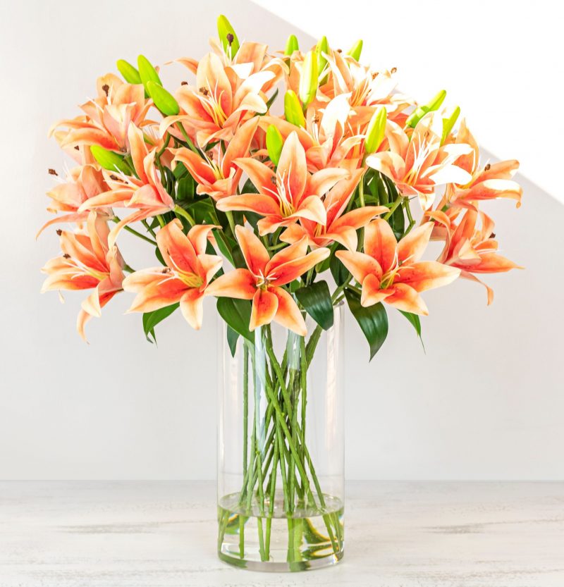 Artificial Orange Lily flower Arrangement