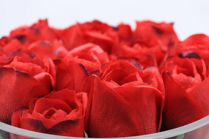 Artificial Red Rose Arrangement in a home