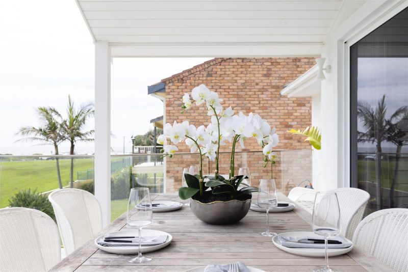 Artificial white orchid plant